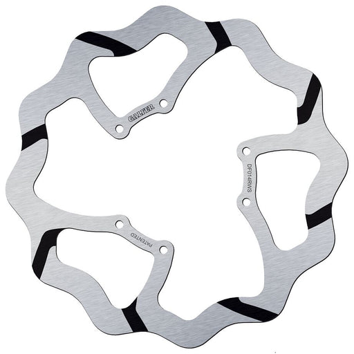 Galfer BRAKE ROTOR FIXED WAVE GROOVED OVERSIZE for 2002-2007, 2019-2024 HONDA Wave® Black Silver Solid-Mount One Piece (Fixed) High-Carbon Stainles...