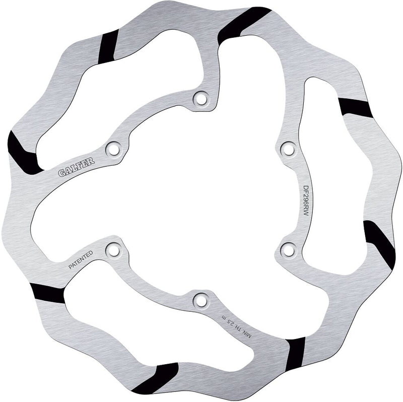 Galfer BRAKE ROTOR FIXED WAVE GROOVED OVERSIZE for 2020-2026 YAMAHA Wave® Silver Solid-Mount One Piece (Fixed) High-Carbon Stainless Steel #DF296RW