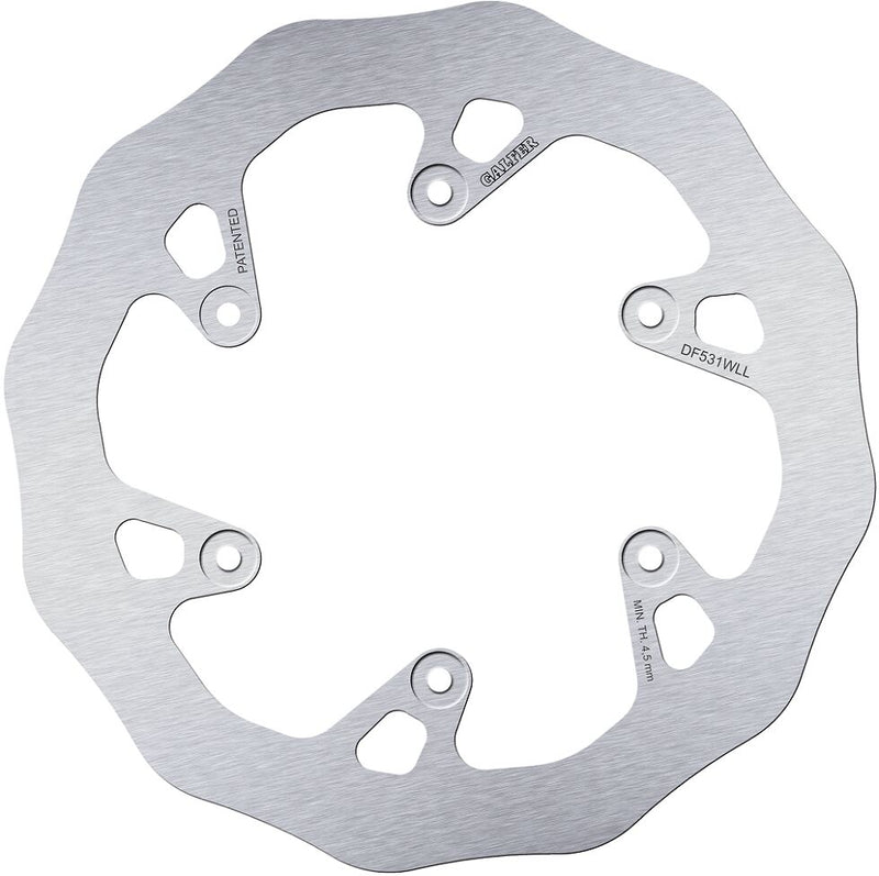 Galfer Wave® Brake Rotor for 2020-2026 YAMAHA Silver Solid-Mount Rear One Piece (Fixed) High-Carbon Stainless Steel #DF531WLL