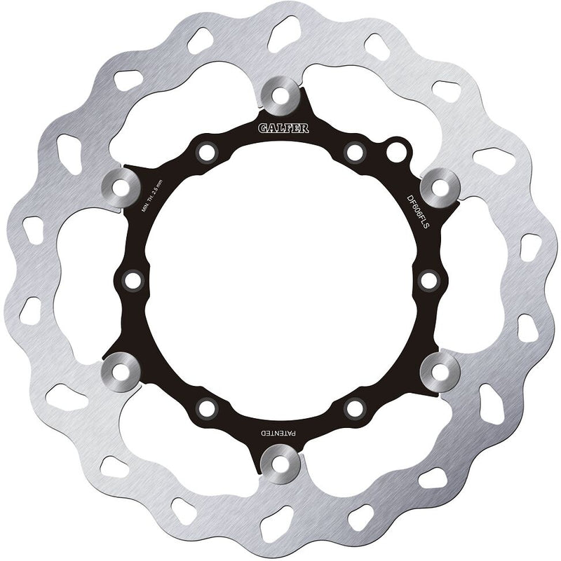 Galfer Brake Rotor Wave® Silver Full-Floating Two Piece (Floating) High-Carbon Stainless Steel #DF606FLS