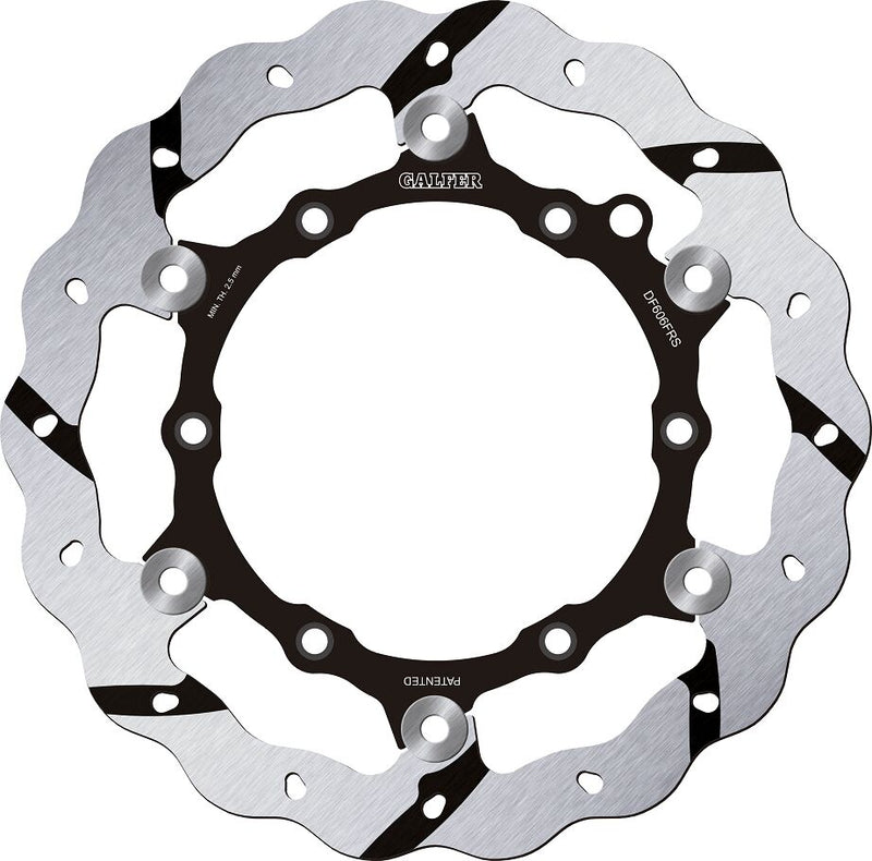 Galfer BRAKE ROTOR FLOATING WAVE GROOVED Wave® Silver Full-Floating Two Piece (Floating) High-Carbon Stainless Steel #DF606FRS