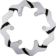 Galfer BRAKE ROTOR FIXED WAVE GROOVED OVERSIZE Wave® Black Silver Solid-Mount One Piece (Fixed) High-Carbon Stainless Steel #DF607RWS