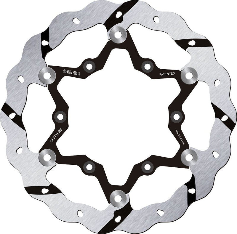 Galfer BRAKE ROTOR FLOATING WAVE GROOVED for 2018-2020 GAS GAS Wave® Silver Full-Floating Two Piece (Floating) High-Carbon Stainless Steel