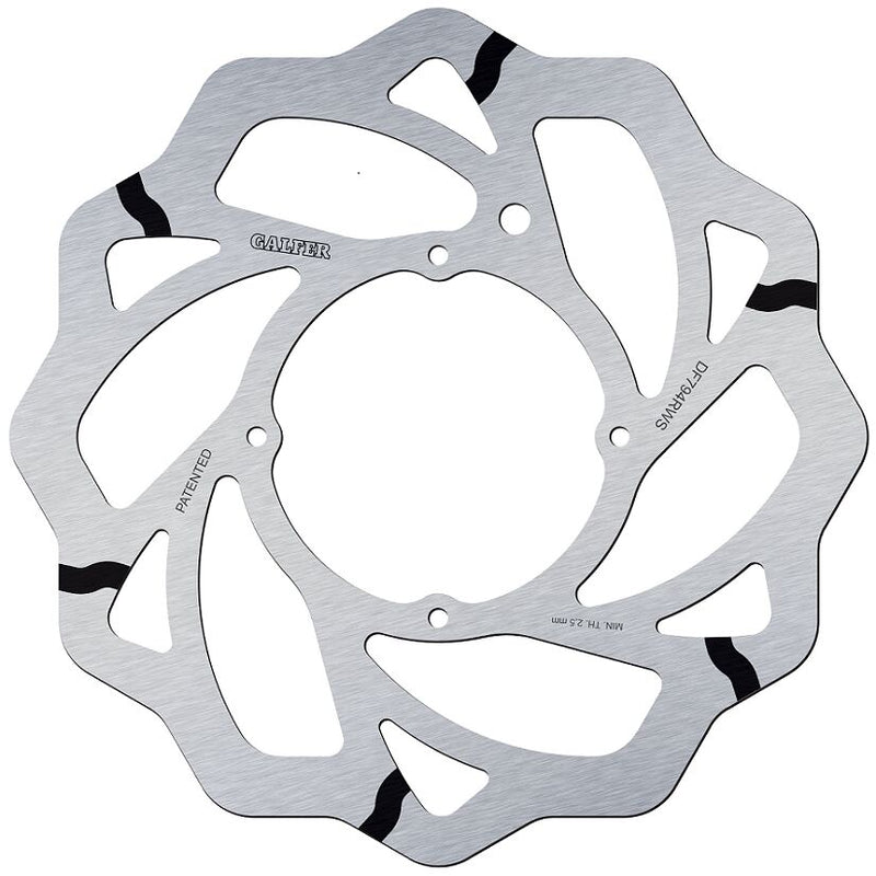 Galfer BRAKE ROTOR FIXED WAVE GROOVED OVERSIZE for 2013-2024 KTM SX 85 Wave® Black Silver Solid-Mount One Piece (Fixed) High-Carbon Stainless Steel...