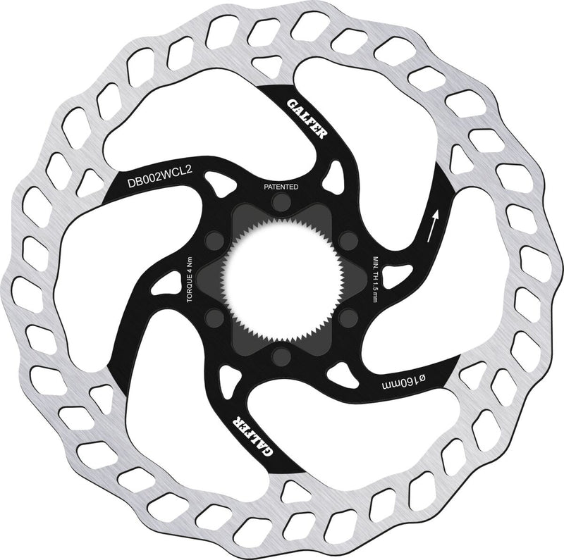 Galfer Fixed Disc Wave® Center-Lock Brake Rotor Black Silver Stainless Steel