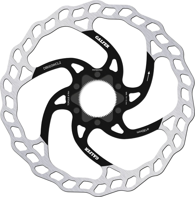 Galfer Fixed Disc Wave® Center-Lock Brake Rotor Black Silver Stainless Steel
