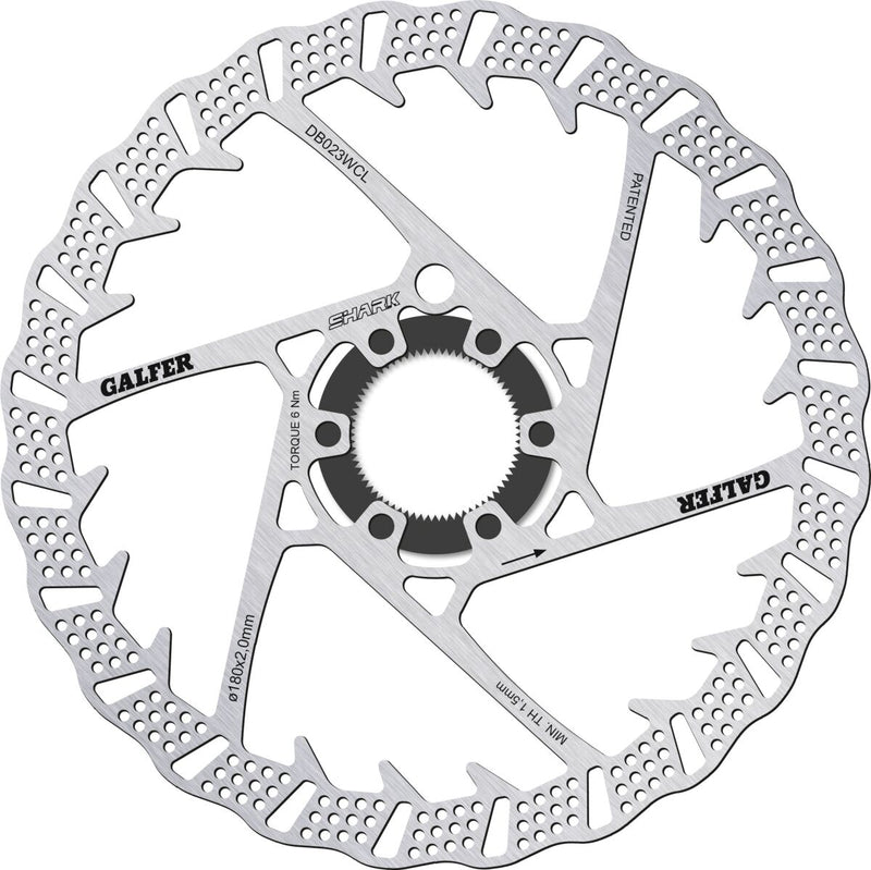 Galfer Fixed Disc Shark® Center-Lock Brake Disc Silver Brake Rotor Stainless Steel