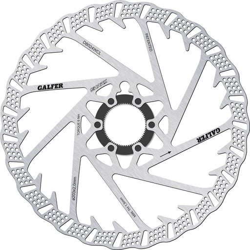 Galfer Fixed Disc Shark® Center-Lock Brake Disc Silver Brake Rotor Stainless Steel