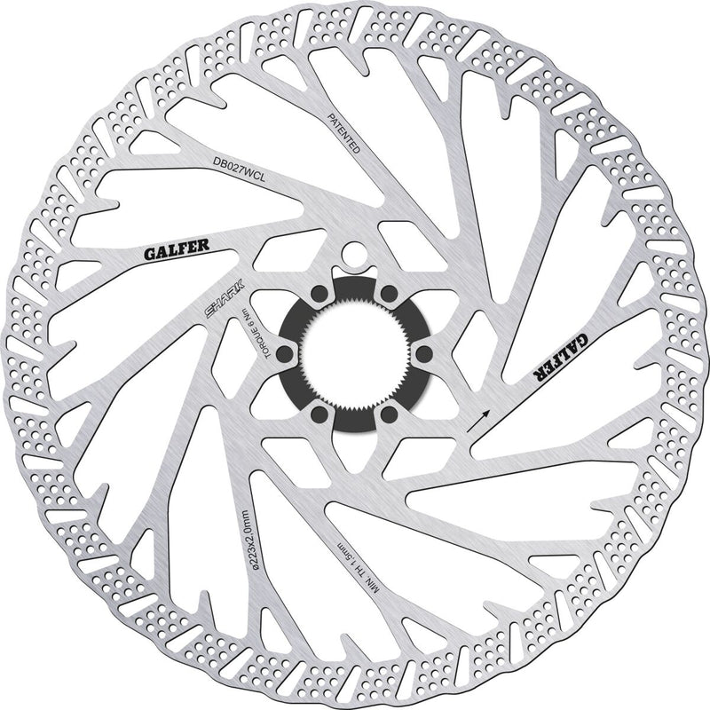 Galfer Fixed Disc Shark® Center-Lock Brake Disc Silver Brake Rotor Stainless Steel