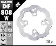 Galfer Wave® Brake Rotor Silver Solid-Mount Front One Piece (Fixed) Stainless Steel Each