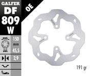 Galfer Wave® Brake Rotor Silver Solid-Mount Rear One Piece (Fixed) Stainless Steel Each