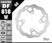 Galfer Wave® Brake Rotor for 2005-2023 BETA Silver Solid-Mount Front One Piece (Fixed) Stainless Steel #DF818W