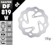 Galfer Wave® Brake Rotor for 2009-2023 BETA EVO Silver Solid-Mount Rear One Piece (Fixed) Stainless Steel Each