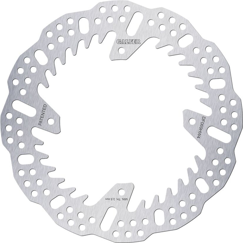 Galfer BRAKE ROTOR SHARK FIXED Shark Fin Silver Solid-Mount Rear One Piece (Fixed) Stainless Steel