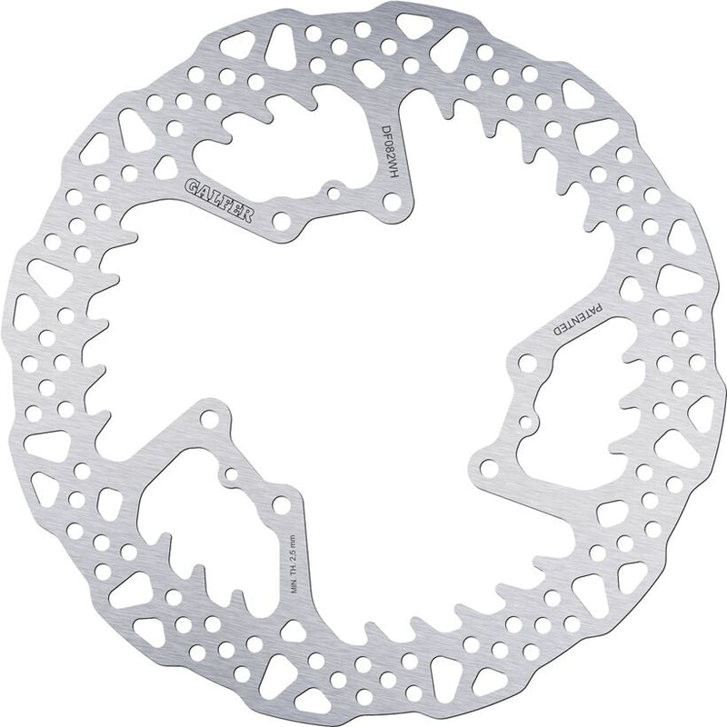 Galfer BRAKE ROTOR SHARK FIXED Shark Fin Silver Solid-Mount Front One Piece (Fixed) Stainless Steel #DF082HW