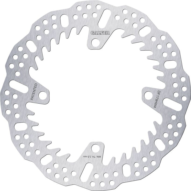 Galfer BRAKE ROTOR SHARK FIXED for 2003-2024 KAWASAKI Shark Fin Silver Solid-Mount Rear One Piece (Fixed) Stainless Steel #DF179HW4