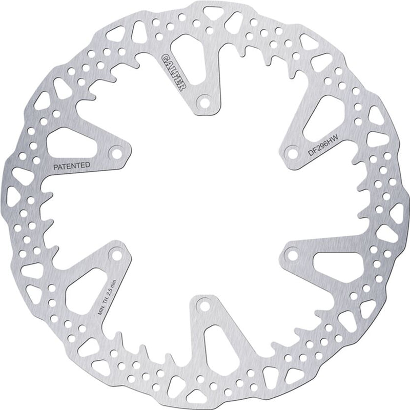 Galfer BRAKE ROTOR SHARK FIXED Shark Fin Silver Solid-Mount Front One Piece (Fixed) Stainless Steel