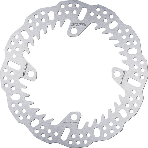 Galfer BRAKE ROTOR SHARK FIXED for 2005-2026 SUZUKI RM-Z Shark Fin Silver Solid-Mount Rear One Piece (Fixed) Stainless Steel