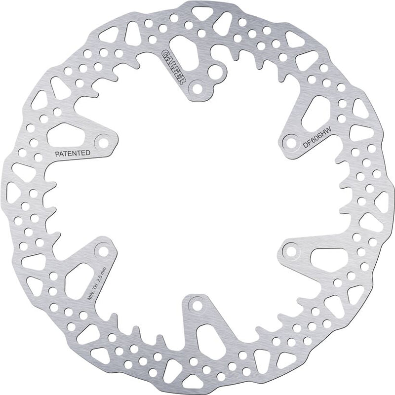 Galfer BRAKE ROTOR SHARK FIXED Shark Fin Silver Solid-Mount Front One Piece (Fixed) Stainless Steel