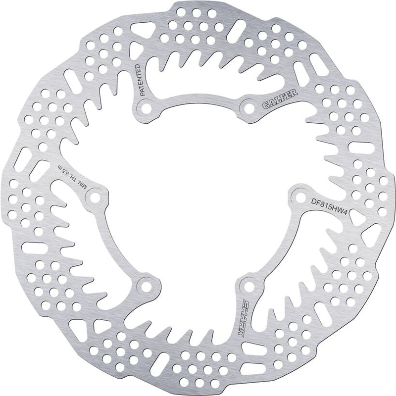 Galfer BRAKE ROTOR SHARK FIXED for 2013-2026 BETA Shark Fin Silver Solid-Mount Rear One Piece (Fixed) Stainless Steel #DF815HW4
