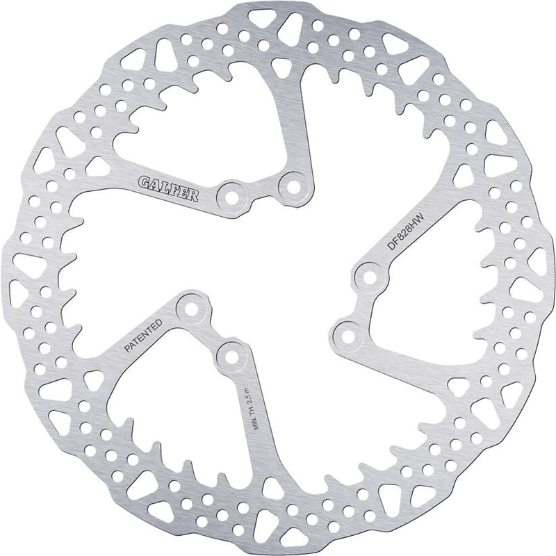 Galfer BRAKE ROTOR SHARK FIXED for 2000-2026 TM RACING Shark Fin Silver Solid-Mount Front One Piece (Fixed) Stainless Steel