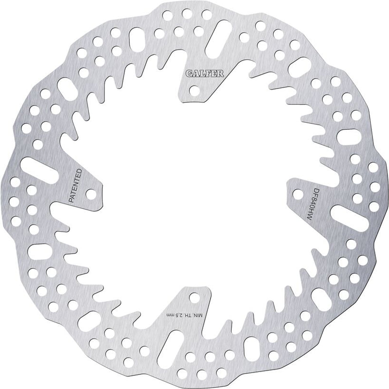 Galfer BRAKE ROTOR SHARK FIXED for 2013-2026 TM RACING Shark Fin Silver Solid-Mount Rear One Piece (Fixed) Stainless Steel #DF840HW