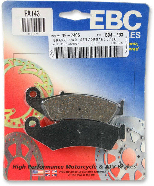 EBC Organic Base "FA" Brake Pads for 1988-1997 HONDA FA Series Rear Left Aramid Fibre Set of 2