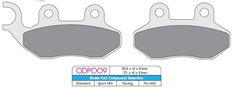 DP Brakes ODP Organic Brake Pads Street Front Rear Organic Base Pair
