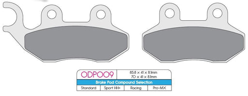 DP Brakes ODP Organic Brake Pads Street Front Rear Organic Base Pair
