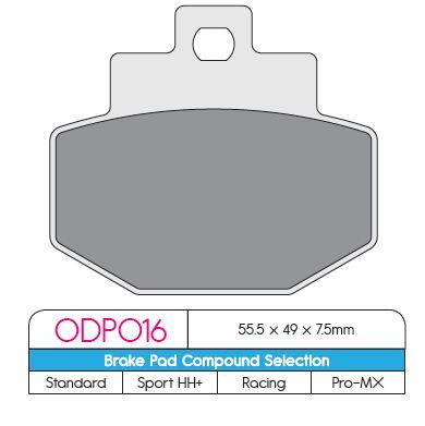 DP Brakes ODP Organic Brake Pads Street Rear Organic Base Pair