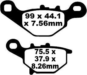 EBC SFA Series Organic Scooter Brake Pads for 1995-2002, 2015-2016 SUZUKI Street Front Organic Base Pair
