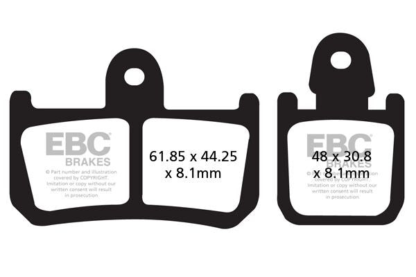EBC FA Series Organic Brake Pads for 2007-2017 YAMAHA Street Front Organic Base Pair