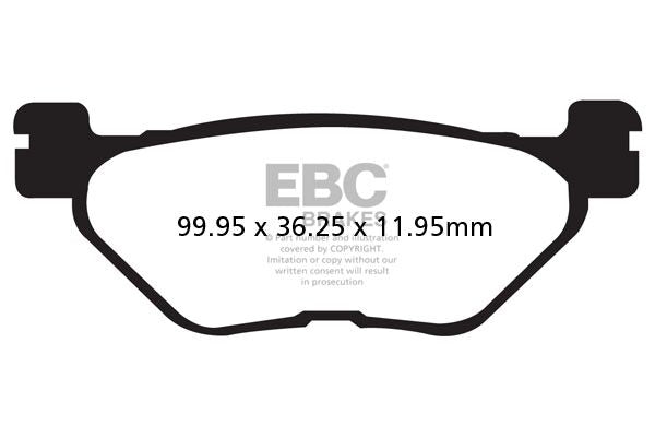 EBC SFA Series Organic Scooter Brake Pads for 2001-2003, 2012-2026 YAMAHA Street Rear Organic Base Pair