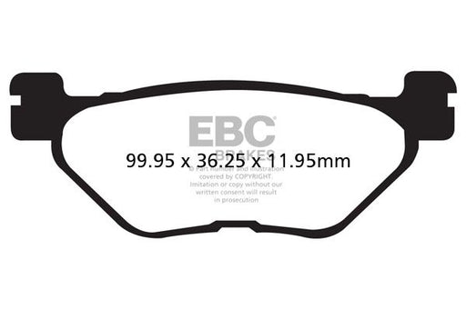 EBC SFA Series Organic Scooter Brake Pads for 2001-2003, 2012-2026 YAMAHA Street Rear Organic Base Pair