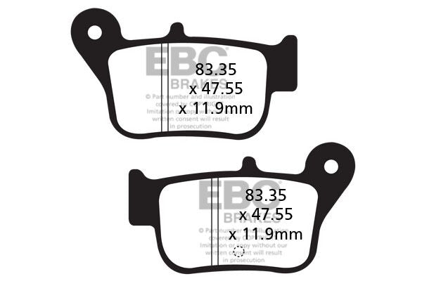 EBC SFA Series Organic Scooter Brake Pads for 2012-2016, 2019 SYM MAXSYM Street Rear Organic Base Pair