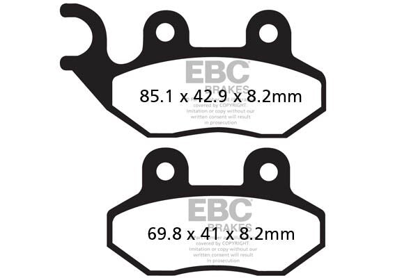 EBC SFAC Carbon Series Scooter Brake Pads Street Front Organic Pair #SFAC264
