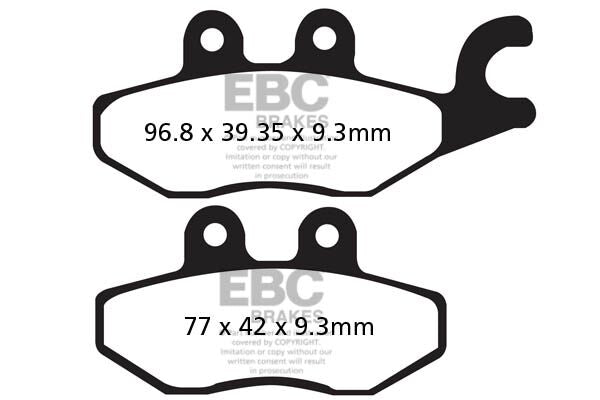 EBC SFAC Carbon Series Scooter Brake Pads Street Front Rear Organic Pair
