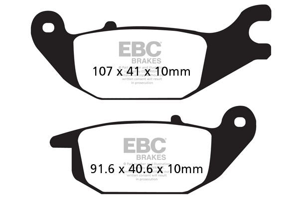 EBC SFA Series Organic Scooter Brake Pads for 2014-2016 YAMAHA MW 125 Street Rear Organic Base Pair