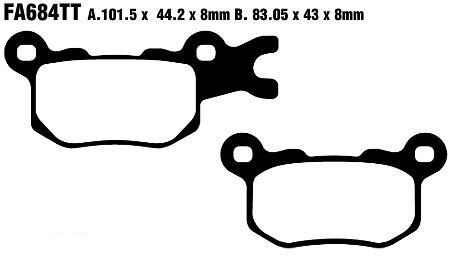 EBC TT Sport Carbon Fusion Brake Pads for 2016-2024 CAN AM (BRP) DEFENDER Off-Road Rear Pair