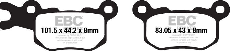 EBC TT Sport Carbon Fusion Brake Pads for 2016-2024 CAN AM (BRP) DEFENDER Off-Road Rear Pair