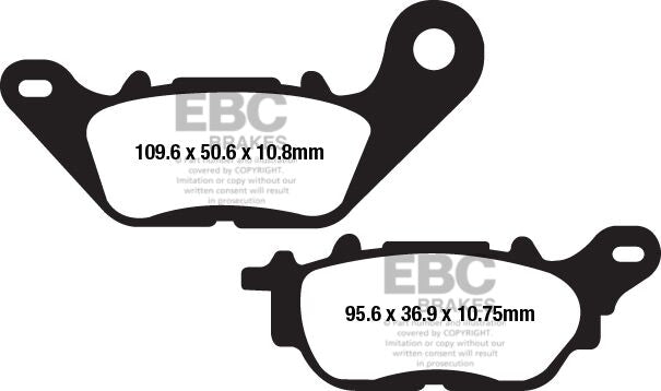 EBC FA Series Organic Brake Pads for 2015-2022 YAMAHA Street Rear Organic Base Pair