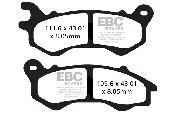 EBC SFAC Carbon Series Scooter Brake Pads Street Front Organic Pair