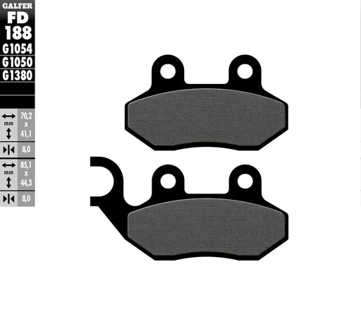 Galfer Brake Pad Orcanic Street Front Organic Base Set