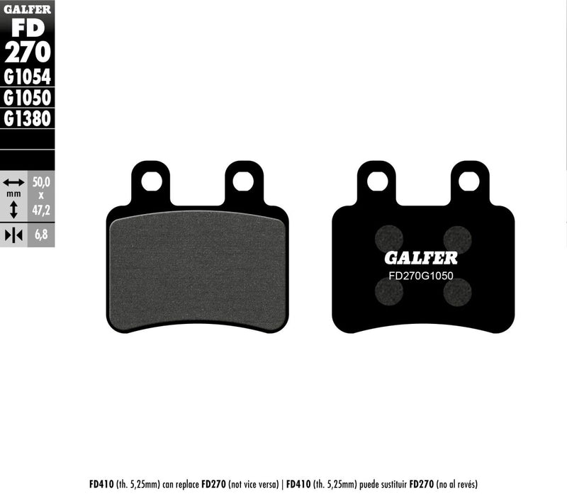 Galfer Brake Pad Orcanic Street Organic Base Set #FD270G1050