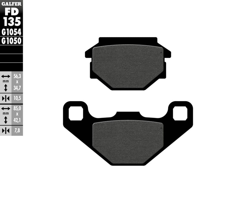 Galfer Brake Pad Orcanic for 1991-2005 MALAGUTI Street Front Organic Base Set #FD135G1050