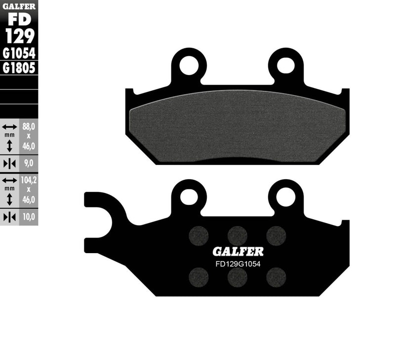 Galfer Semi-Metallic Brake Pads Street Front Semi-Sintered Metal Set #FD129G1054
