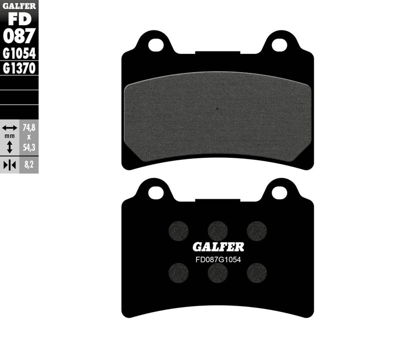 Galfer Semi-Metallic Brake Pads for 1984-1985, 1988-2009 YAMAHA Street Semi-Sintered Metal Set #FD087G1054