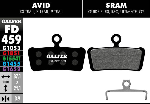 Galfer G1053 Standard Brake Pads Avid Trail 7 Avid Trail 9 Bicycle Semi-Metallic