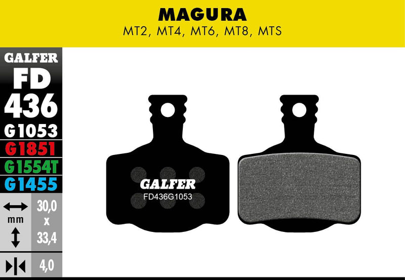 Galfer G1053 Standard Brake Pads Magura MT2 Magura MT4 Bicycle Semi-Metallic #FD436G1053