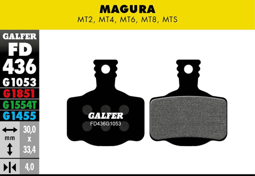 Galfer G1053 Standard Brake Pads Magura MT2 Magura MT4 Bicycle Semi-Metallic #FD436G1053